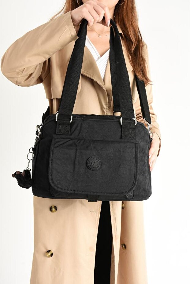 Klinkir Shoulder Bag Multi-Pocket Lightweight Fabric 30*25 cm Crossbody Messenger Bag Suitable for Daily Use