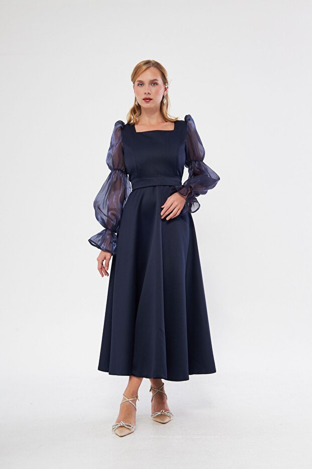 Lastik kol kloş abiye - 1