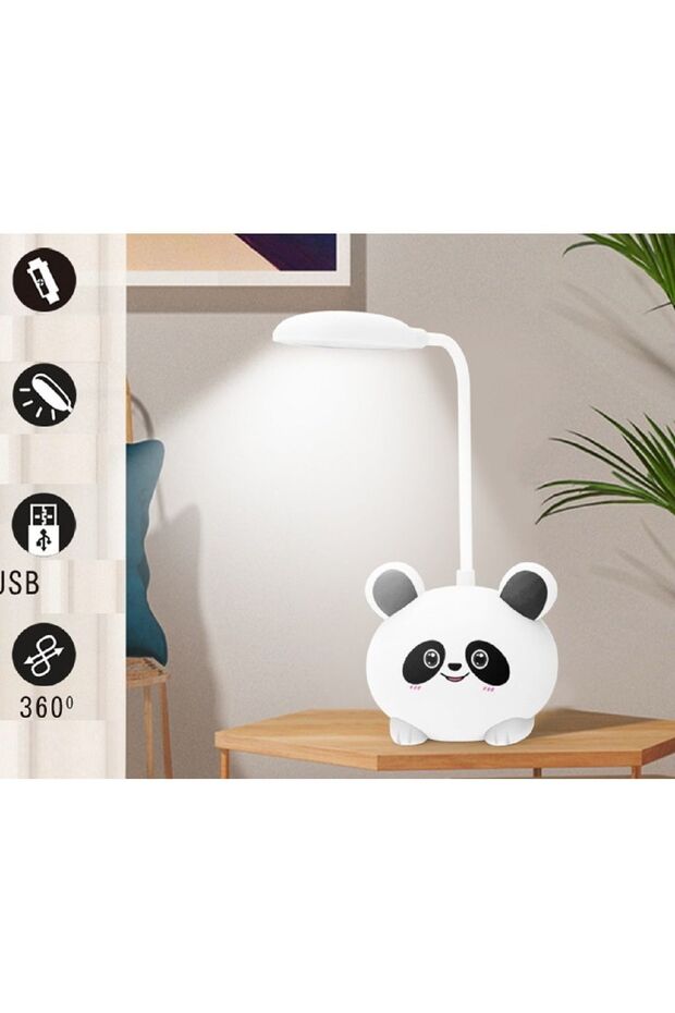 Panda Desk Lamp and Sharpener, White, 22X9,