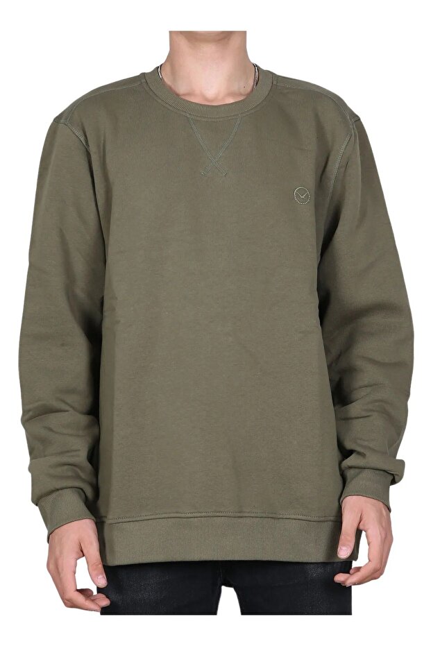 سويت شيرت أساسي 3 خيوط للرجال - CDR 5615 كاكي فاتح - 5