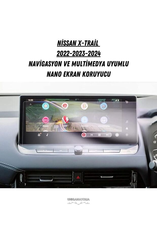 واقي شاشة نانو متوافق مع الملاحة والوسائط المتعددة Nissan X-Trail 2022-2024