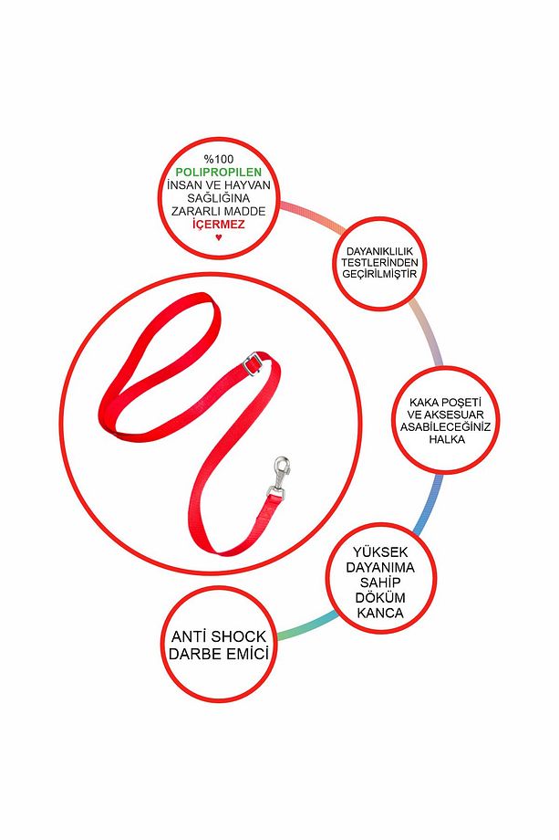 Eller Serbest Gezdirme Kayışı Hands Free Leash Gezdirme Tasması 280 Cm - 2
