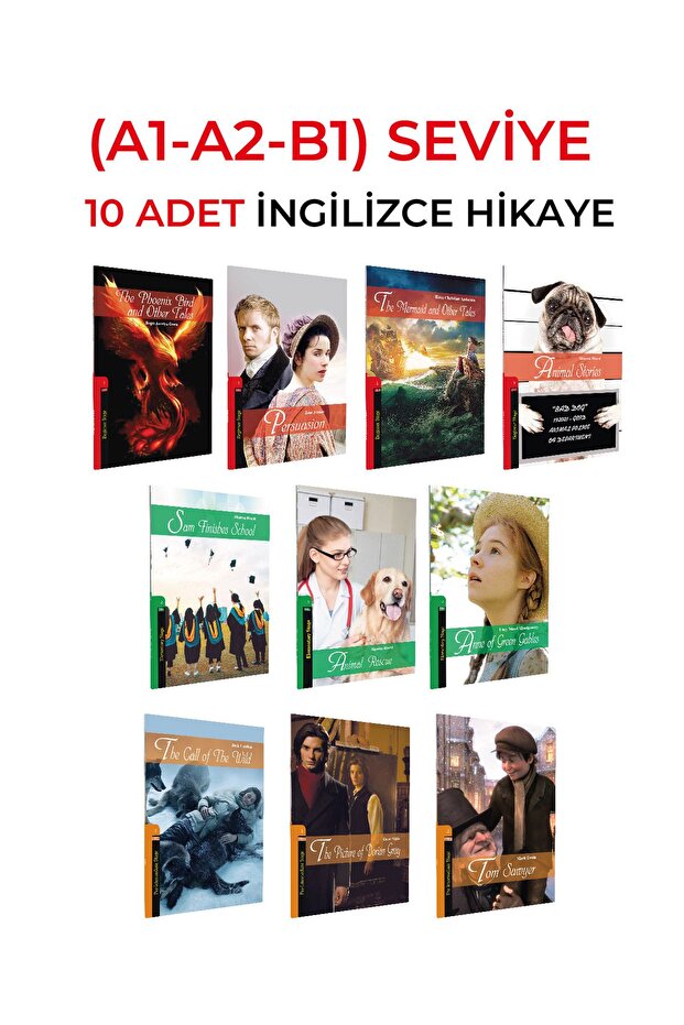 Kapadokya Yayınları ingilizce hikaye kitabı a1-a2-b1 (stage1-2-3) 10 lu, set karakot okumalıdır,