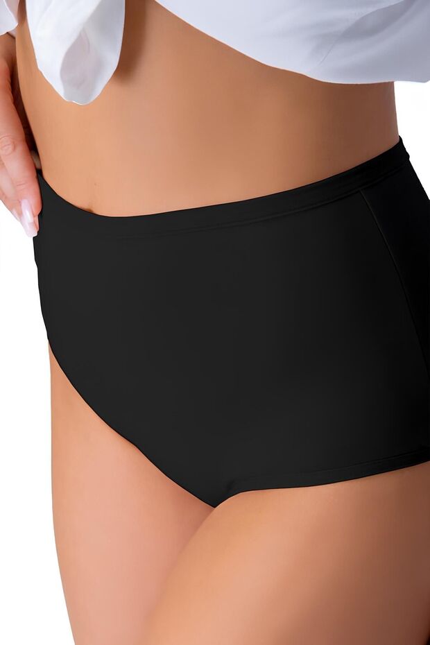 Magas derekú Lycra széles karimájú fekete alsónadrág nőknek - Oversize Plus Size, 5 csomag - 6