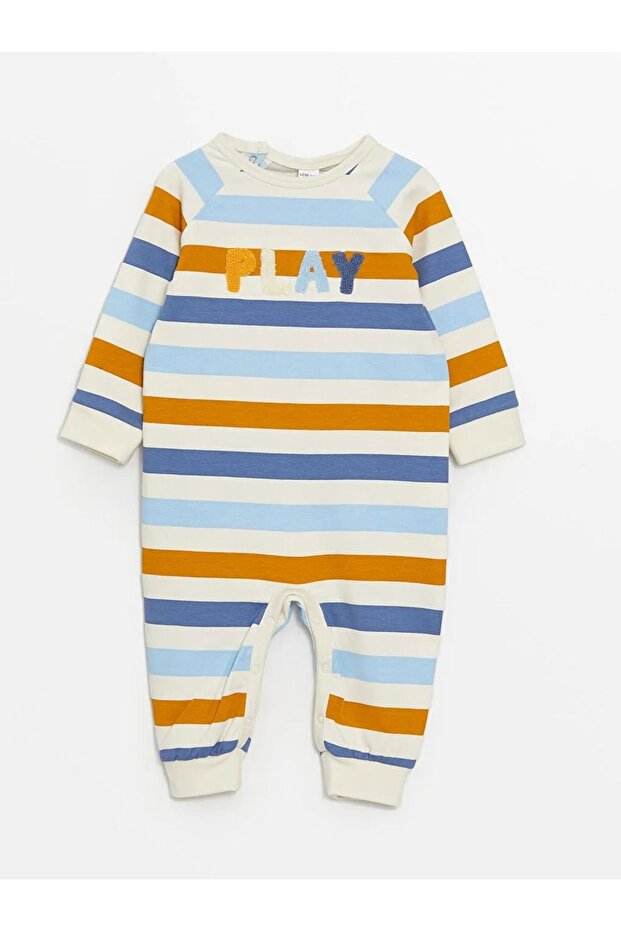 Crew Neck Striped Baby Boy Jumpsuit (W4)