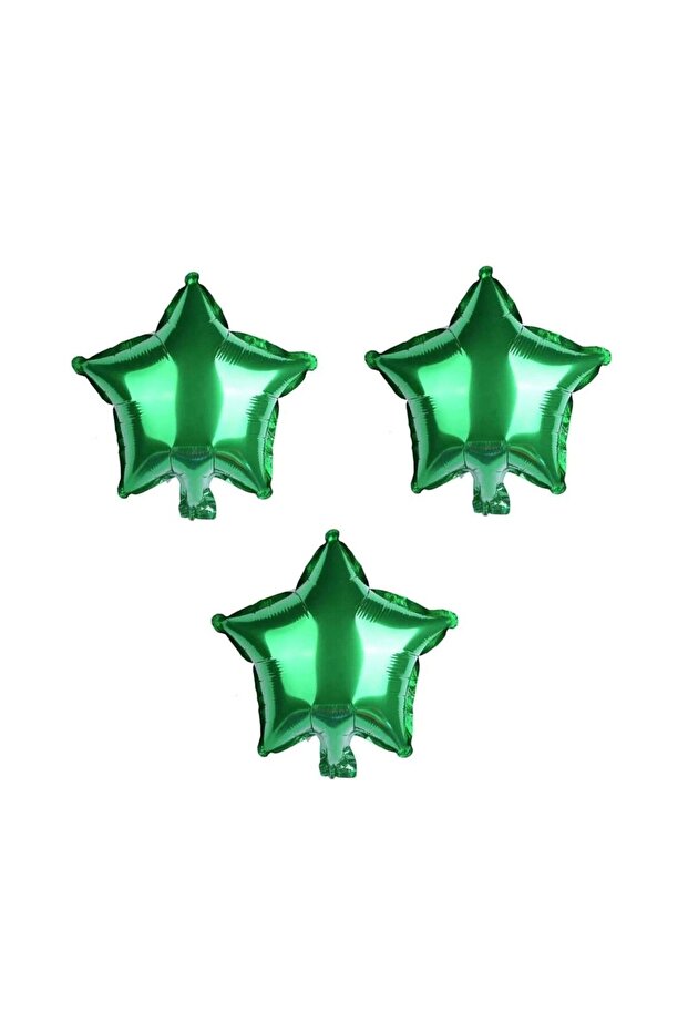 Star Foil Balloon 3 Pieces Green