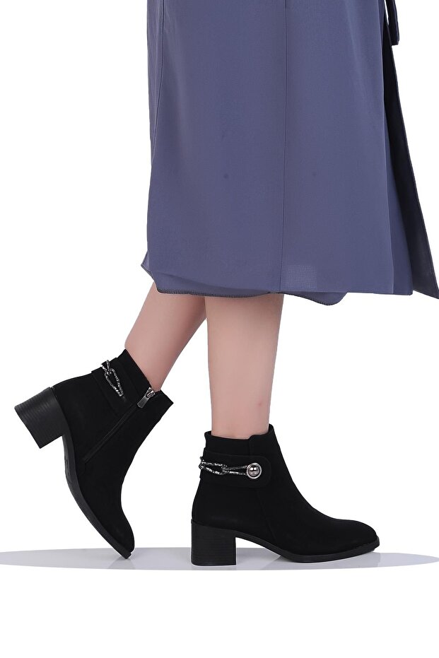 Mp 242-228Zn Siyah Kadın 6Cm Topuklu Bot - 1