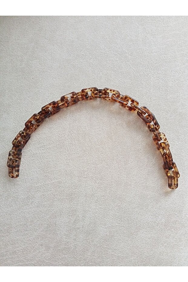 Leopard Patterned Acrylic Interlocking Bag Handle, Bag Chain - 1