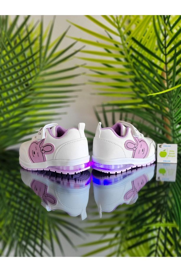 Anatomik Memory Foam İlkadım Hafif Rahat Ciltli Unisex Işıklı Bebe Çocuk Sneaker Spor Ayakkabı - 4