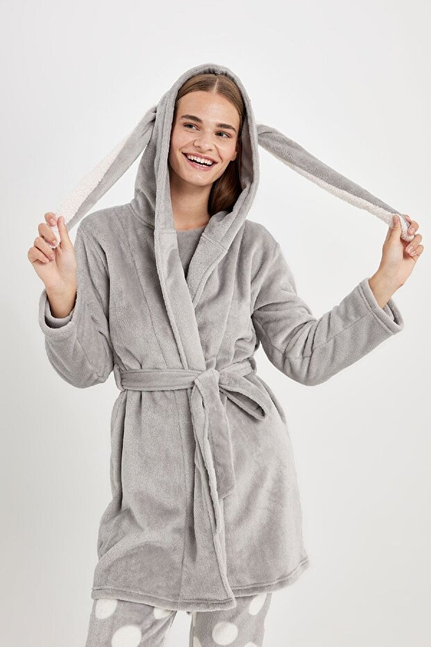 Fall in Love Wrap Collar Welsoft Plush Long Sleeve Dressing Gown C5483Ax24Au