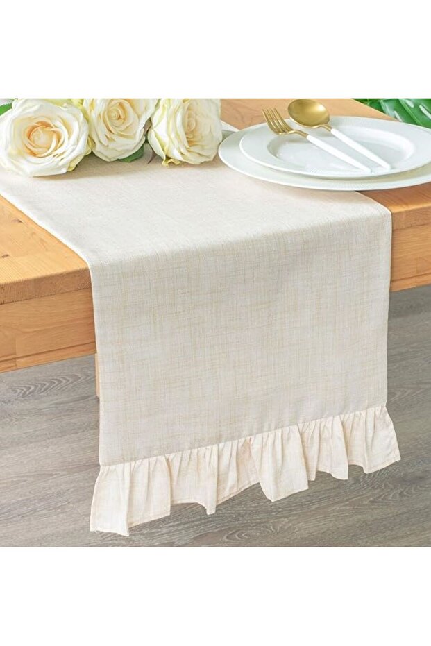100% Cotton Raw Linen Runner Tablecloth