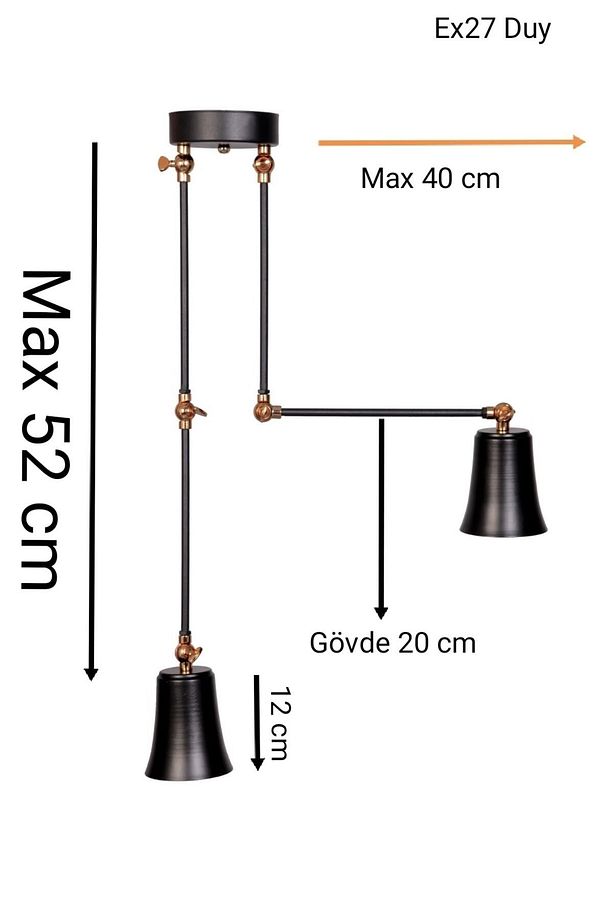 Modern Sarkıt Avize 6 Mafsal Sarkıt Avize 2 Başlı - 2