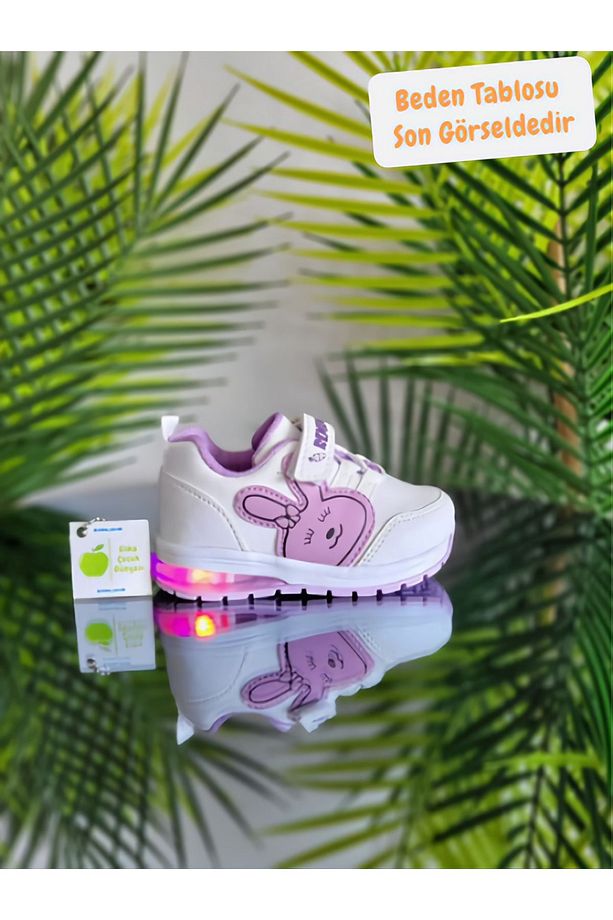 Anatomik Memory Foam İlkadım Hafif Rahat Ciltli Unisex Işıklı Bebe Çocuk Sneaker Spor Ayakkabı - 1