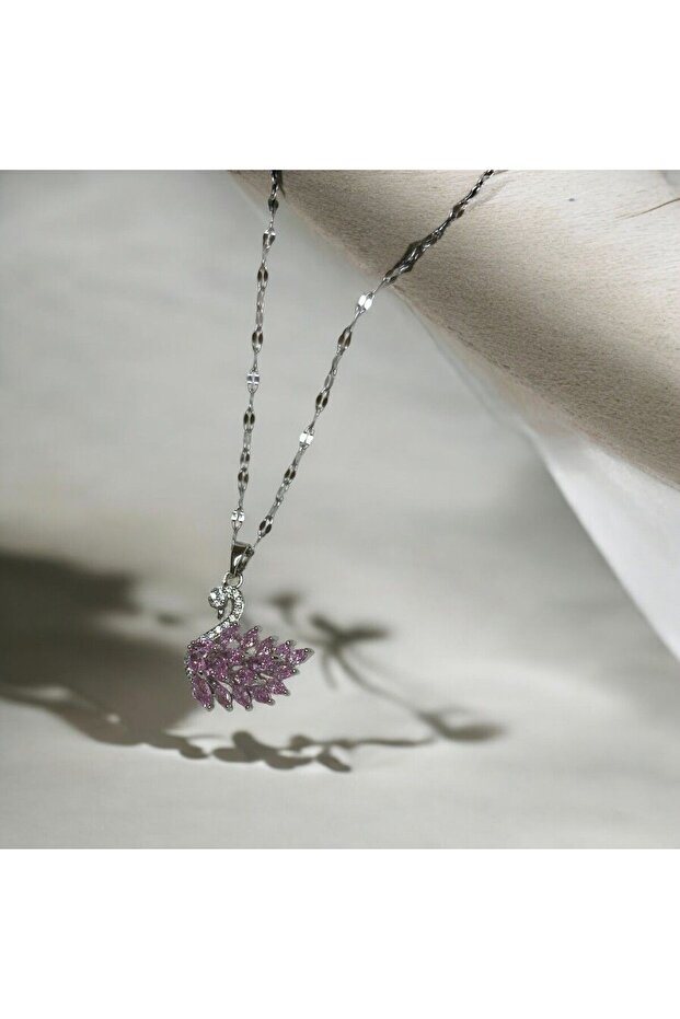 Pink Swan Necklace