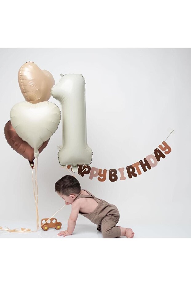 Coffee Shades Retro 1St Birthday Party Set 5 Pieces