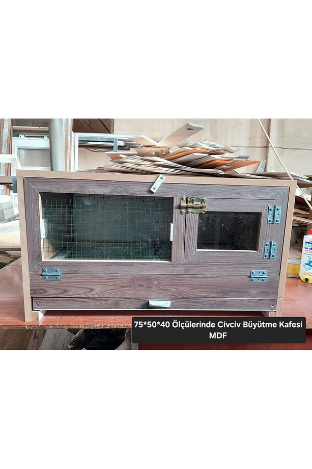 Mdf Çerçeve 70x50x40 Civciv Büyütme Kafesi - Isıtıcılı Civciv Büyüteme Kafesi -Civciv Ana Kucağı - 1