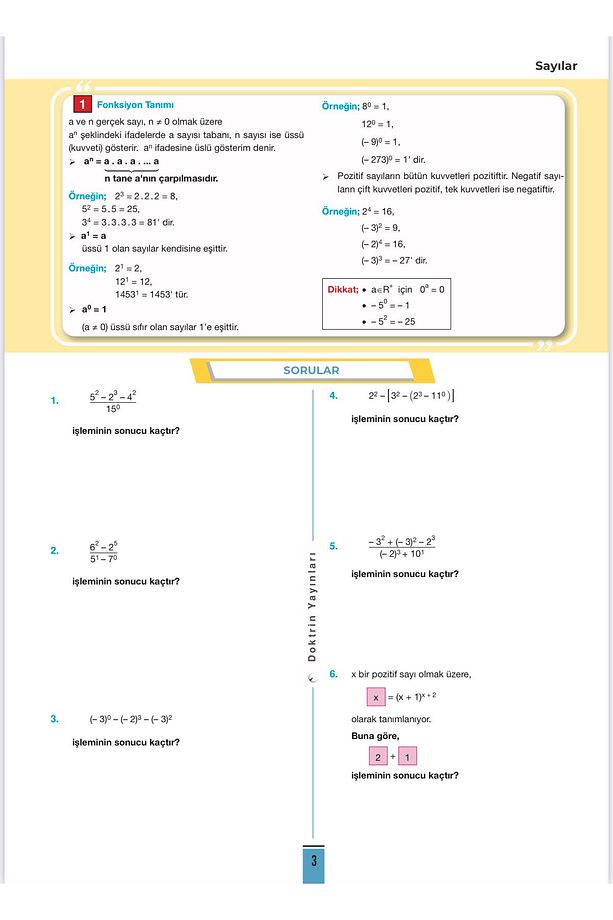 9.Sınıf Sıfırdan Sonsuza Matematik Konu Anlatımlı Soru Bankası 1.Dönem Fasikülleri - 6