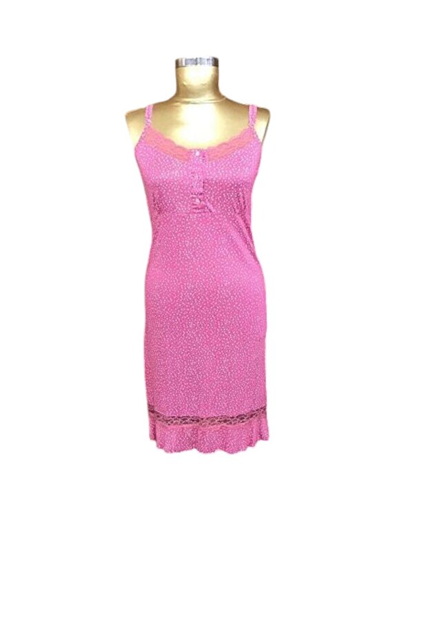 Rope Strap Nightgown-1107-Fuchsia
