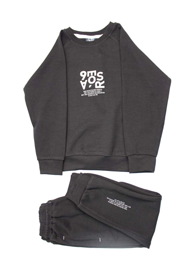 طقم سويت شيرت وبدلة رياضية للأولاد - رقبة دائرية، خصر مطاطي، مطبوع 3145903 - 1