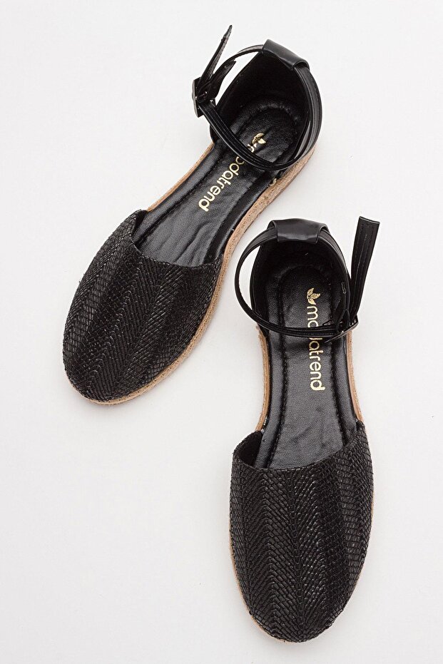 Espadril Kadın Sandalet SİYAH HASIR - 5