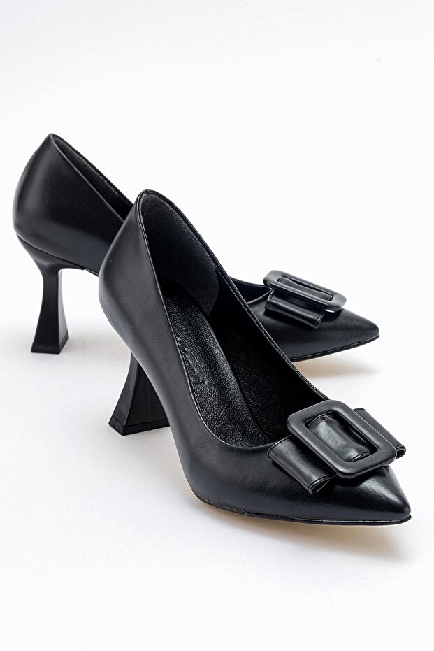 Women's Buckle Stiletto BLACK SKIN