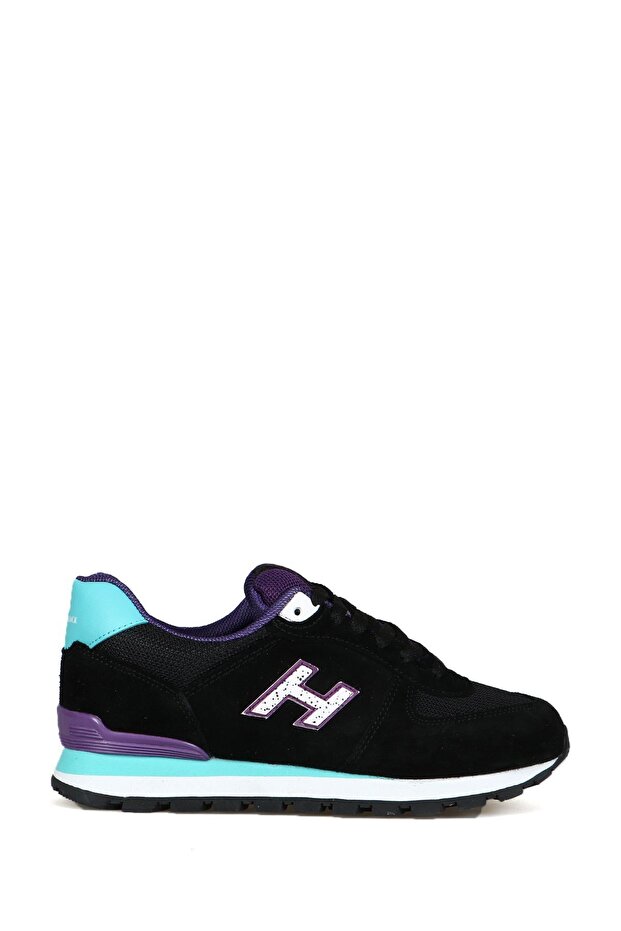 Peru Genuine Leather Black-Purple Women's Shoes