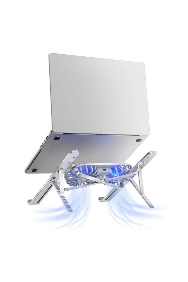 ÇİFT FANLI TAŞINABİLİR ALÜMİNYUM NOTEBOOK SOĞUTUCU STAND (4832) - 2