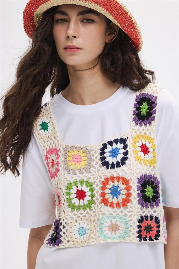 Renkli Patchwork Bluz - 1