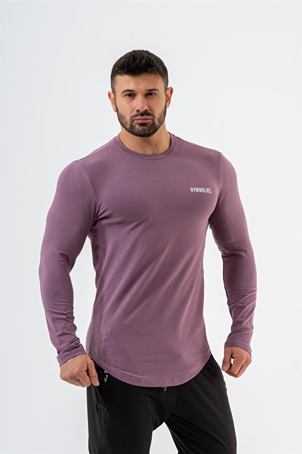 Men's Sports Bodysuit | Purple | Long Sleeve Sports T-shirt | Basic Series |