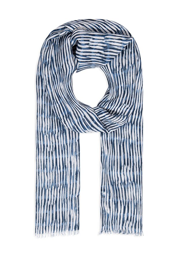 Tištěný modrý šál 1911718-83077 - 2