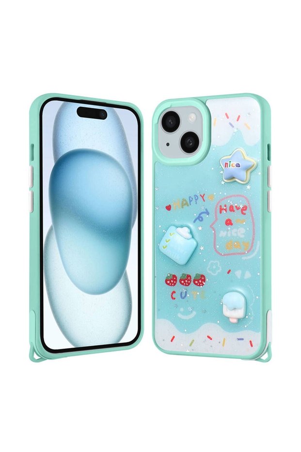 حافظة متوافقة مع هاتف Apple iPhone 14 Plus، غطاء Cevze بتصميم فضي لامع
