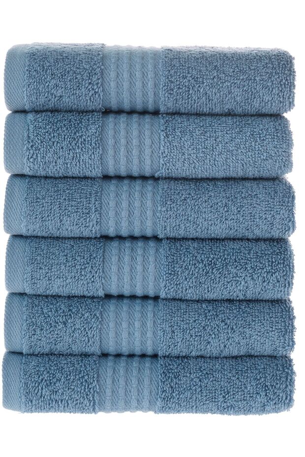 Tomurcuk 100% Cotton Set of 6 Kitchen Towels | 30X50Cm | Blue