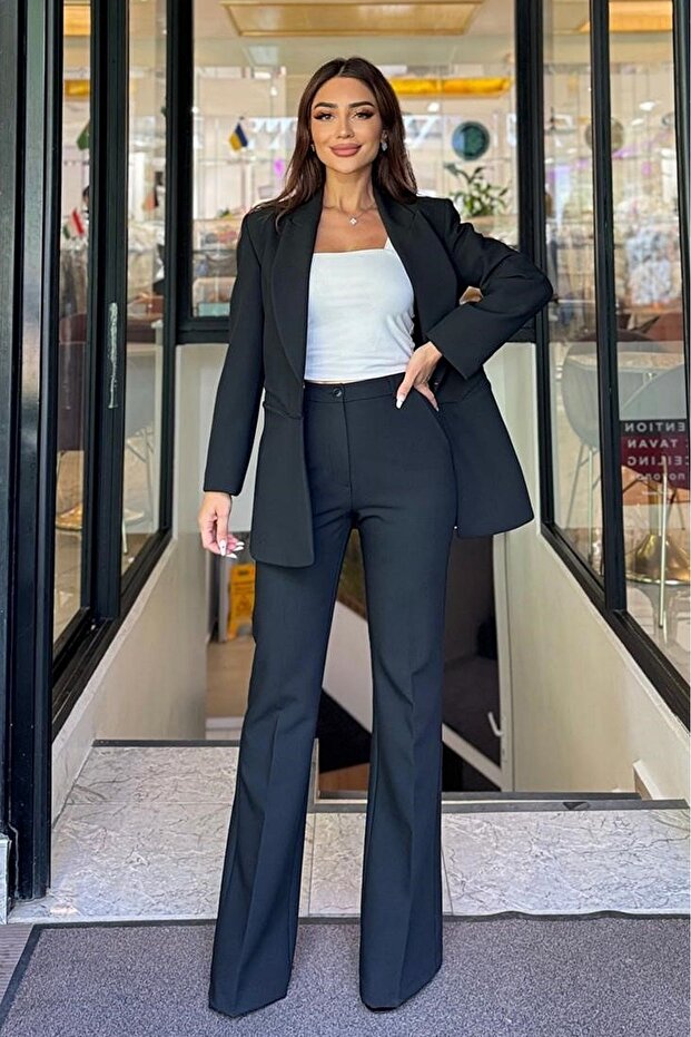 Siyah blazer ceket - 4