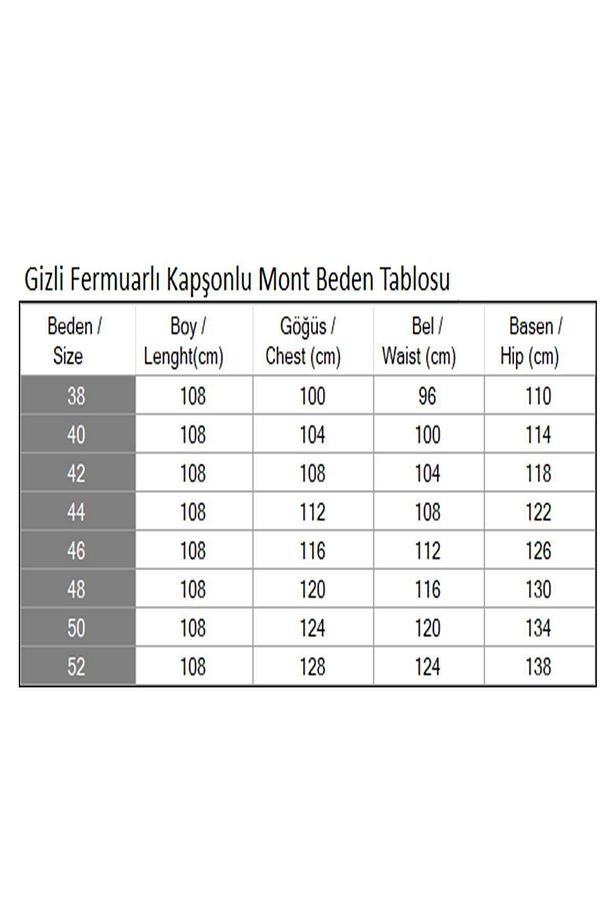 Gizli Fermuarlı Kapşonlu Mont Taba 19211 - 6
