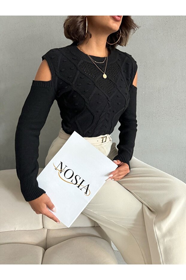 سترة منقوشة مكشوفة الكتف - 2