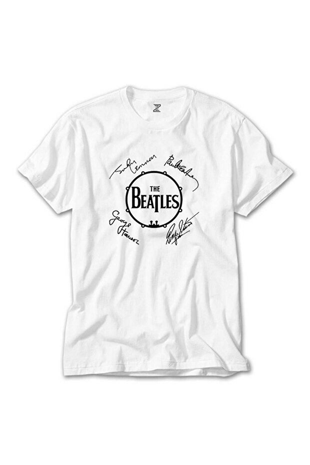 The Beatles Members' Signatures White T-shirt