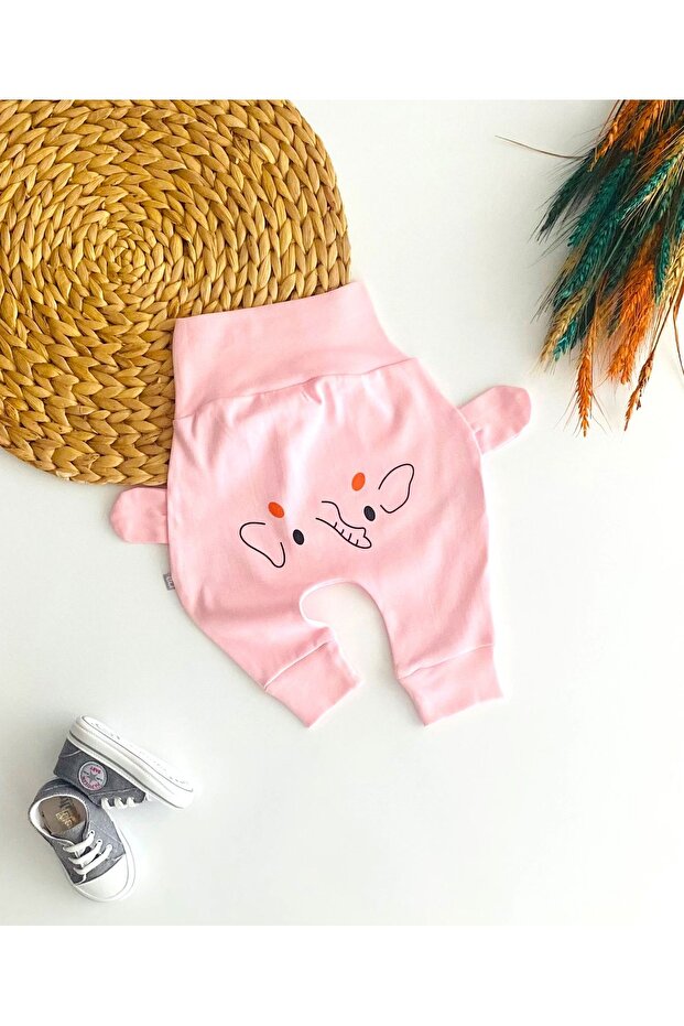 قماش موسمي بنمط الفيل من Cheerful Babies باللون الوردي
