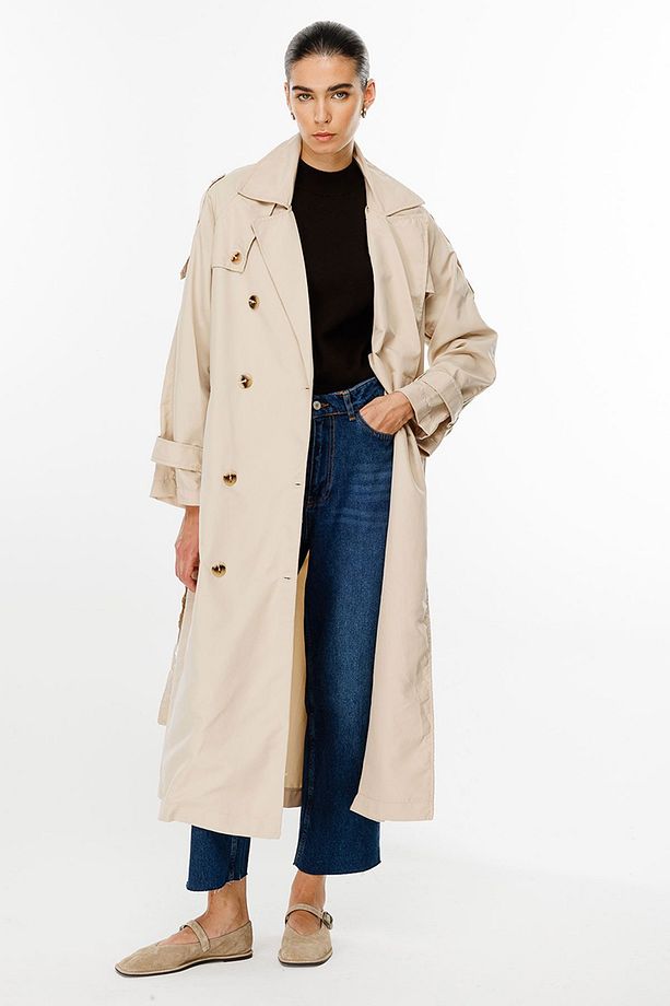 Soft Oversize Bej Trençkot - 4