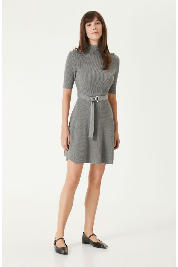 Gri Melanj Elbise - 2