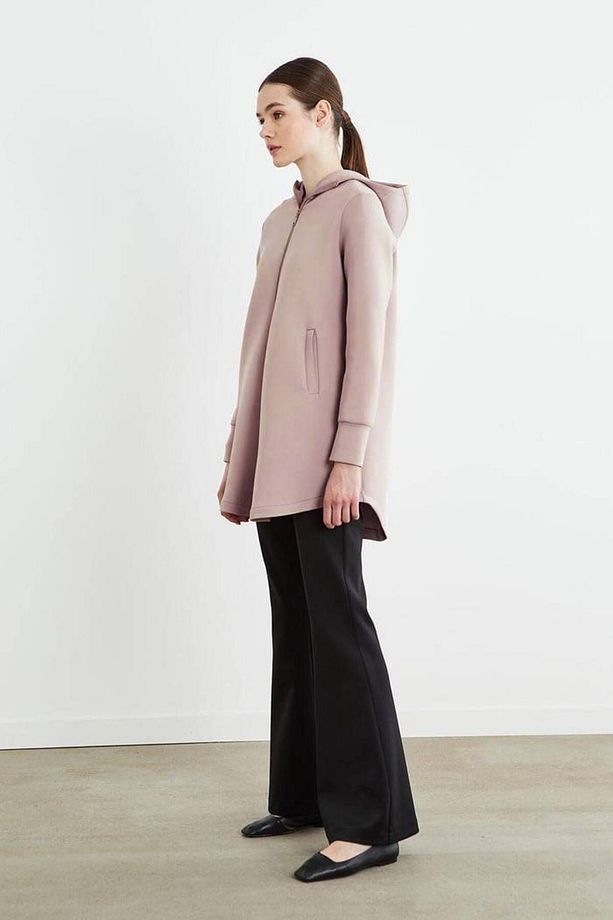 Kapüşonlu Sweat Tunik Scuba Sweat Tunik Cep Detaylı Kapüşonlu Tesettür Sweat Tunik - 3
