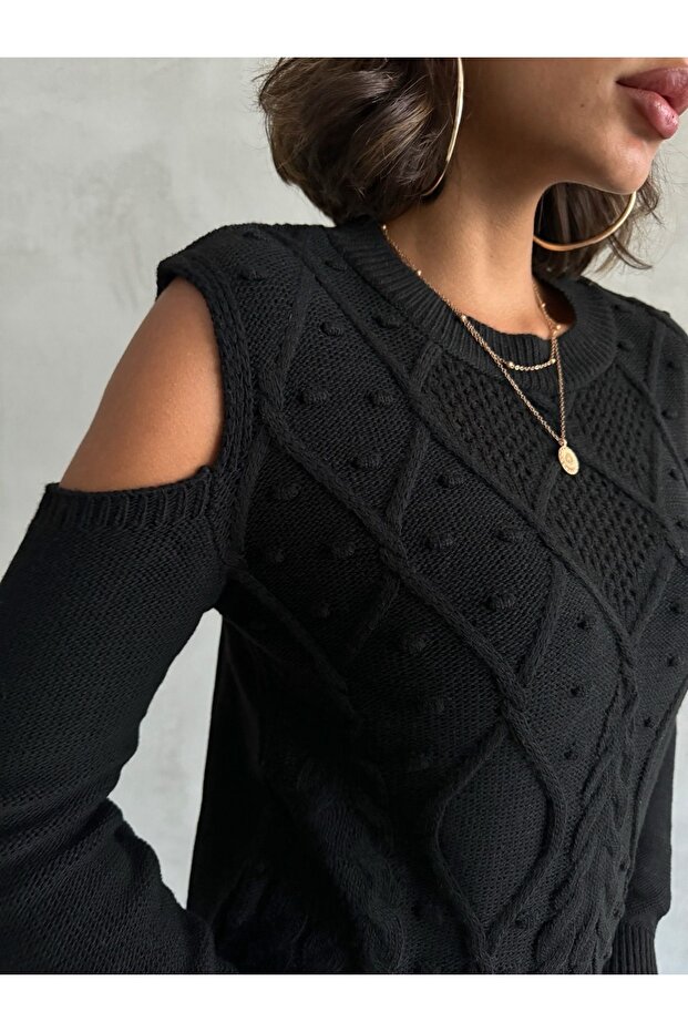 سترة منقوشة مكشوفة الكتف - 6