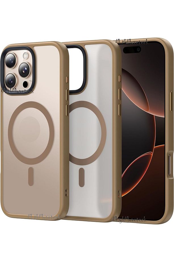 İphone 16 Pro Max Uyumlu Kılıf Mat Magsafe Şarj Özellikli Darbe Önleyici Hassas Buton Renkli - 1