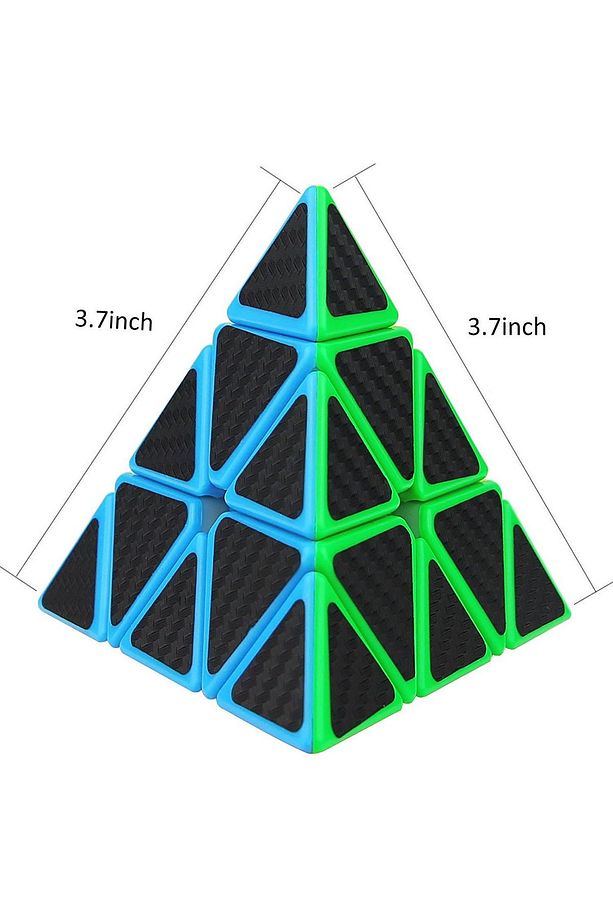 Qy Fiber Karbon Pyramid Pyraminx Küp Hızlı Rübik Zeka Sabır Küpü - 9