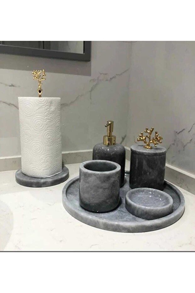 Gray Marble Bathroom Set - 1