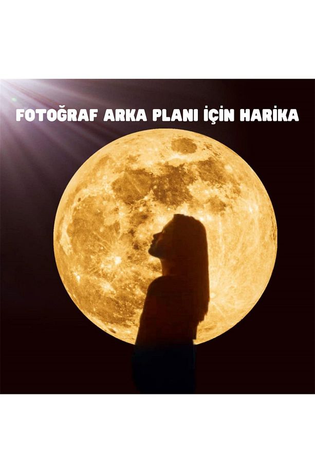 Mini Dünya Ay Projeksiyon Lambası  Atmosfer Çocuklar Yatak Odası Gece Lambası Şarjlı Gece Projektör - 7