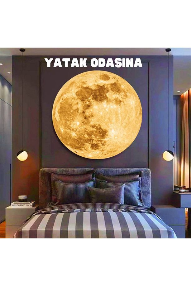Mini Dünya Ay Projeksiyon Lambası  Atmosfer Çocuklar Yatak Odası Gece Lambası Şarjlı Gece Projektör - 2