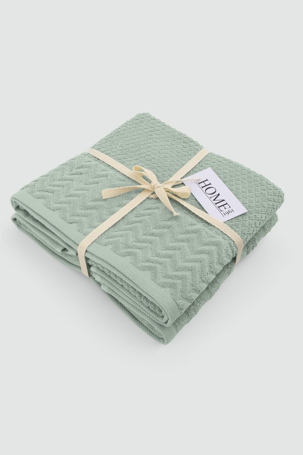 50X90 Towel Set of 2 with Velvet Border, Soft Colorful Jacquard, High Water Absorption Feature (Spectre)