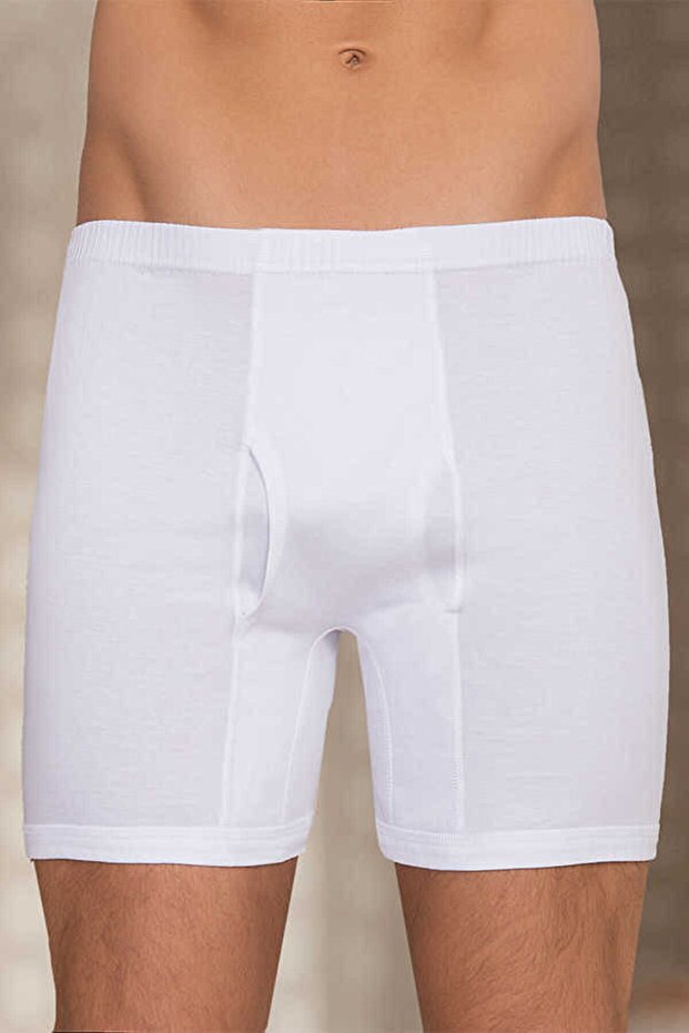 Men's 12-Piece White Classic 100% Cotton Combed Cotton Cuffed Panties-Leggings Clarf / 1055