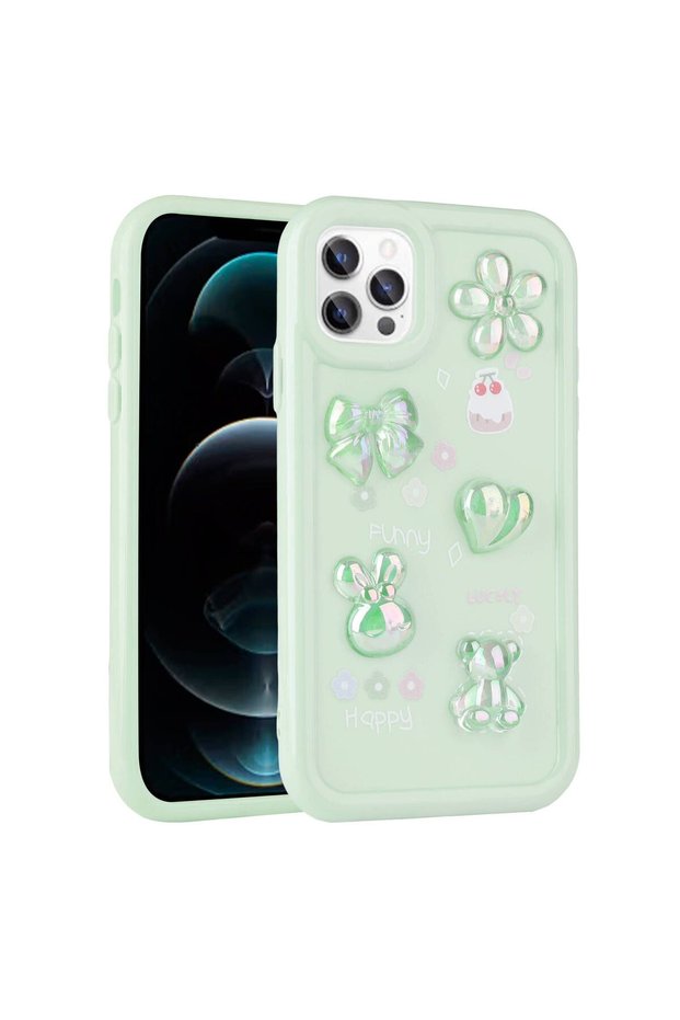 Case Compatible for Apple iPhone 13 Pro Silicone Cover with Embossed Figure Shiny Toys