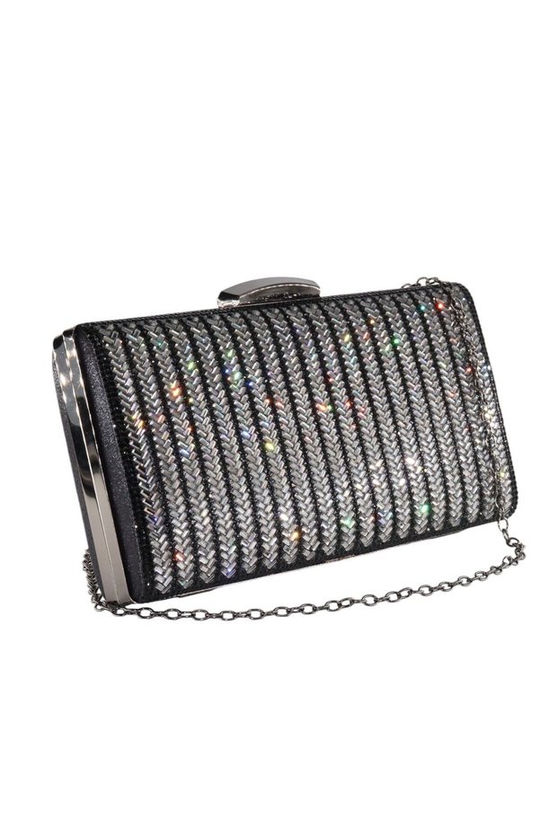 Black Evening Dress Bag with Glass Stones. Black Evening Dress Bag. Women's Stoned Black Evening Dress Bag. The Bag of the Night.